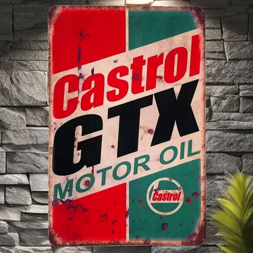 Castrol Oil Gtx - Vintage Castrol GTX Motorolie Tinbord, Retro
